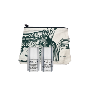 INSIUM "GLOW & GO" MINIATURE KIT/ НАБІР МІНІАТЮР "ІДЕАЛЬНА ШКІРА" ВІД INSIUM З БРЕНДОВОЮ КОСМЕТИЧКОЮ В ПОДАРУНОК